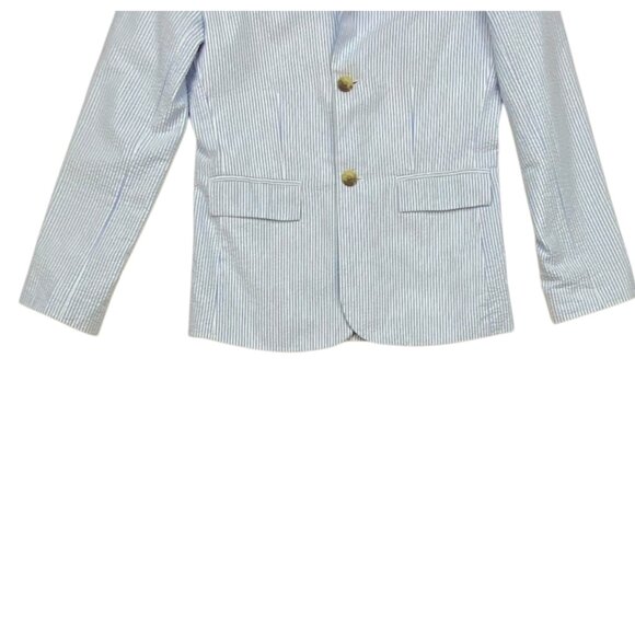 Janie And Jack Boys Striped Seersucker Blazer 14 Blue Provence Stripe Nautical - Picture 8 of 12